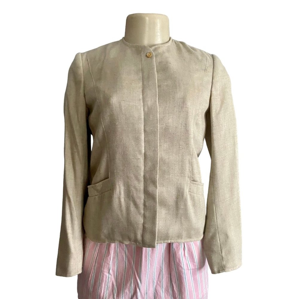 Vintage 1970s Personal Petites Blazer Jacket in beige size S Personal Petites.